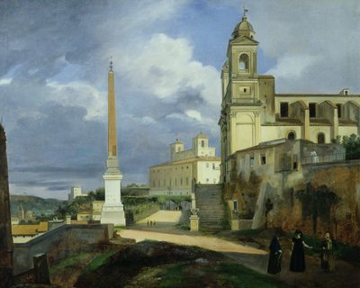 トリニタデイモンティとローマのメディチ邸 作： Francois Marius Granet