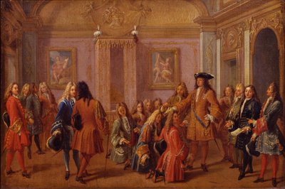 169年5月8日にベルサイユでルイ14世によってサンルイ騎士団の最初の高貴さ 作： Francois Marot