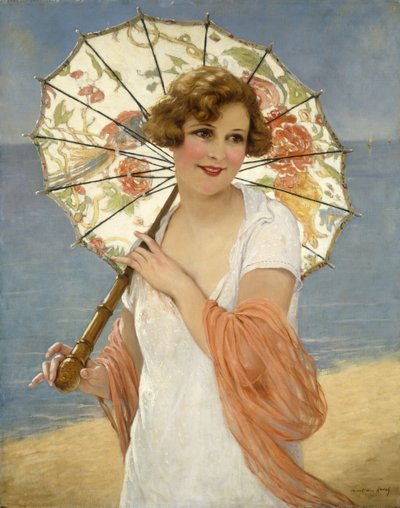 日傘（帆布に油彩） 作： Francois Martin Kavel