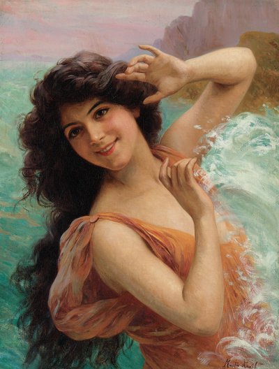 ウォーターニンフ（キャンバスに油彩） 作： Francois Martin Kavel