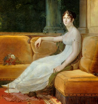 フランソワ・ジェラール（1770-1837）による絵画「マルメゾンのサロンにおける皇后ジョゼフィーヌ・ド・ボーアルネ（1763-1814）の肖像」の詳細 1801年日。1,71x1,64 m Malmaison, musee du chateau - ジョセフィーヌ・ド・ボーアルネ皇后の全身像 作： Baron François Pascal Simon Gérard