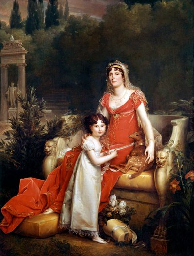 エリサ・ボナパルト・バチオッキと娘 作： Baron François Pascal Simon Gérard