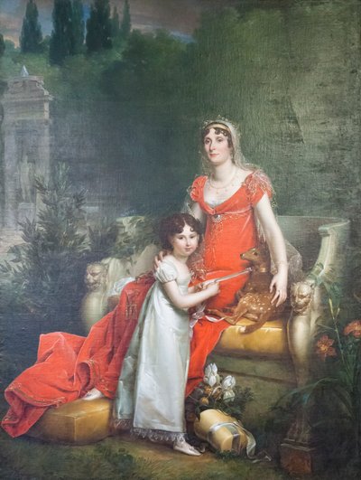 Elisa Bonaparte Baciocchi と娘の Napoleona Elisa 作： Baron François Pascal Simon Gérard