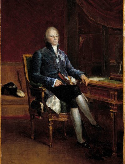 Charles Maurice de Talleyrand Perigord, Prince de Benevent (1754-1838) の全身肖像画 Francois Gerard (1770-1837) による絵画。1808.寸法：0.32 x 0.22 m。ヴェルサイユ宮殿、シャトーミュージアム 作： Baron François Pascal Simon Gérard