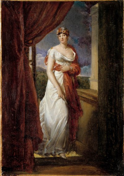 Portrait en pied de Madame Tallien, nee Cabarrus, princess of Caraman - Chimay (1773-1835) 絵画：Francois Gerard (1770-1837) 1804 Sun.0,32 x 0,20 m. 作： Baron François Pascal Simon Gérard