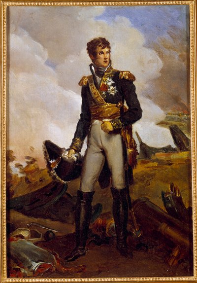 モンテベロ公爵ジャン・ラネス（1769-1809）の足元の肖像 帝国の馬車馬の肖像 フランソワ・ジェラール（1770-1837）の絵画 19世紀 日。0,3x0,22 m 作： Baron François Pascal Simon Gérard