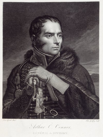 アーサー・オコナー少将（1763-1852）の肖像。フランソワ・ジェラール（1770-1837）によるエングレーヴィング 作： Baron François Pascal Simon Gérard
