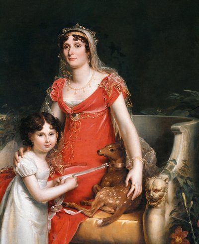 エリサ・ボナパルト王女と娘の肖像（細部）（油彩・キャンバス 作： Baron François Pascal Simon Gérard