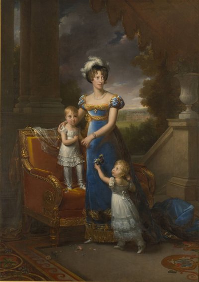 ルイーズマリーテレーズダルソワとアンリダルトワと子供を連れたベリー公爵夫人、1822年 作： Francois Pascal Simon Gerard