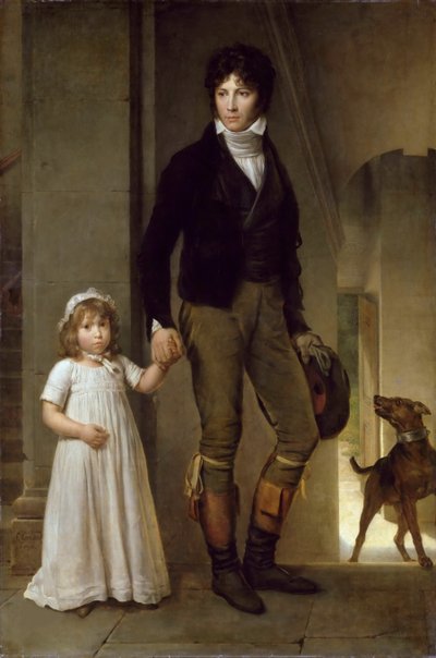 ジャン=バティスト・イザベイ (1767-1855) と娘のアレクサンドリーヌ (1795)。 作： Francois Pascal Simon Gerard