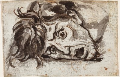 口を開いて目を大きく開いた男性の頭 作： Francois Pascal Simon Gerard