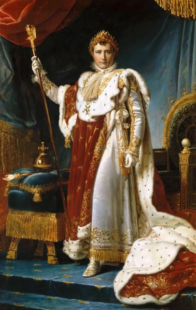 皇帝ナポレオン1世ボナパルト1769-1821の戴冠式ローブの肖像 作： Francois Pascal Simon Gerard