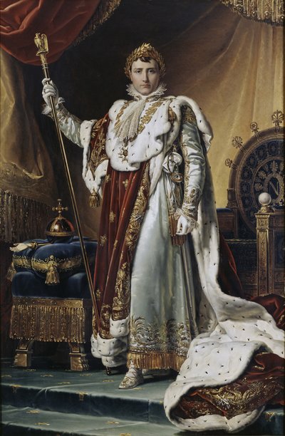 皇帝ナポレオン1世ボナパルト1769〜1821年の戴冠式ローブの肖像、1804年頃 作： Francois Pascal Simon Gerard