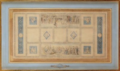 コンサバトリーの図書館の塗装された天井の研究、1812年 作： Francois Pascal Simon Gerard