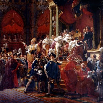 チャールズ10世の戴冠式、1825年5月29日、ランス大聖堂、1827年頃（詳細） 作： Francois Pascal Simon Gerard