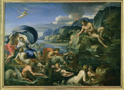 巨大なポリフェムスから隠れているエイシスとガレテア 作： Francois Perrier