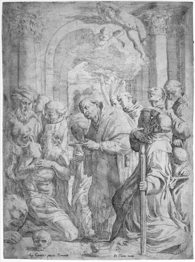 聖ジェロームの最後の聖体拝領、1584-1650。 作： Francois Perrier
