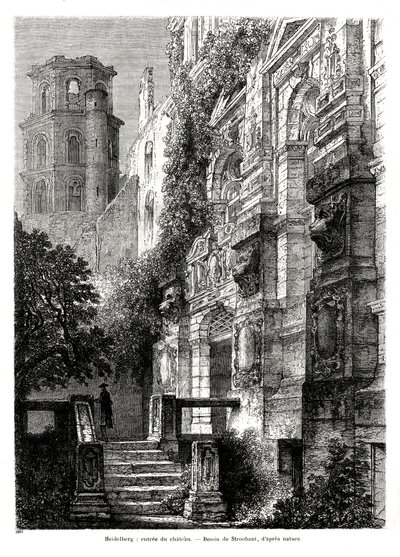 ハイデルベルク城、ドイツ、1886 作： Francois Stroobant