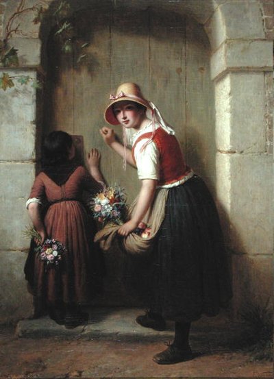 The Flower Sellers（油彩・キャンバス） 作： Francois Verheyden