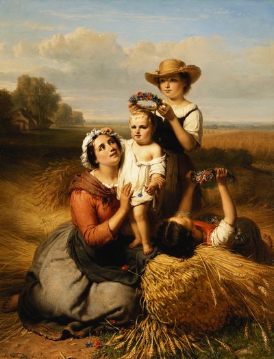 収穫者の家族、1855 作： Francois Verheyden