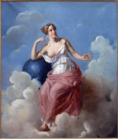 天文学。フランソワ・ヴァンサン・ラティル（1796-1890）の絵画、油彩・キャンバス 作： Francois Vincent Mathieu Latil