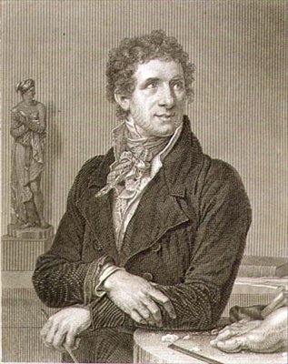 ウィリアム・ヘンリー・ワーシントン（c.1790-p.1839）が彫刻したアントニオ・カノーヴァ（1757-1822）の肖像（エングレーヴィング 作： Francois Xavier (after) Fabre