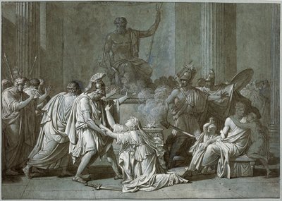 Cléombrote and Léonidas、1795年頃（紙にペンとガッシュのインク） 作： Francois Xavier Fabre