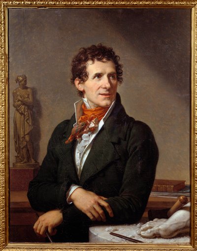 彫刻家アントニオ・カノーヴァ（1757-1822）の肖像 グザヴィエ・ファーブル（1766-1837）の絵画 1812年 薄暗い。0,91x0,7 m Montpellier, musee Fabre - イタリアの彫刻家アントニオ・カノーヴァ（1757-1822）の肖像。フランソワ・グザヴィエ・ファーブル（1766-1837）の絵画 作： Francois Xavier Fabre