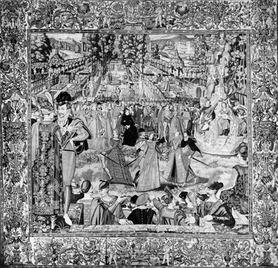 キャサリンデメディチ（1519-89）とアンリIII（1551-89）の前でポーランド大使を称える祭典 作： Francois after Quesnel