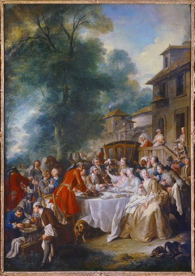 ハンティング・ランチジャン・フランソワ・ドゥ・トロイ（1679-1752）の絵画 作： Francois de Troy
