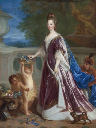 "Portrait of Elisabeth-Charlotte (Elisabeth Charlotte) of the Bavaria or the Palatinate (1652-1722)" (Elisabeth Charlotte, Princess Palatine) フランソワ・ド・トロイ(1645-1730)の絵画 17世紀 個人蔵 作： Francois de Troy