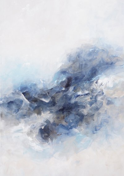 青い抽象的な流れ 作： Françoise Wattré