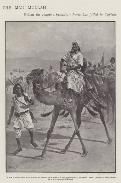 ソマリアの宗教的・軍事的指導者である "Mad Mullah "ことMohammed Abdullah Hassan (Litho) 作： Frank (after) Feller
