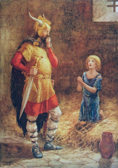 ハブロックは、M。ドロシーベルグレイブとヒルダハートの「詩人からの物語」に描かれた「デーンのヘヴロック」からゴダールの慈悲を請う 作： Frank Adams