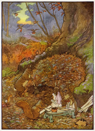 Babes in the Wood」のイラスト（カラーリトグラフ 作： Frank Adams