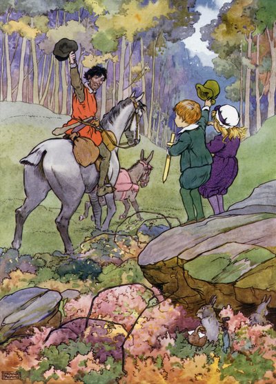 The Babes in the Wood」のイラスト（カラーリトグラフ 作： Frank Adams