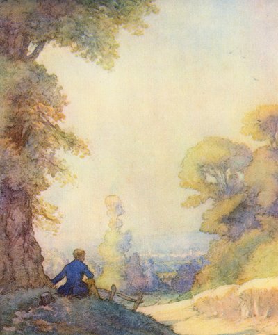 Matthew Arnold による The Scholar-Gipsy のイラスト (カラー リソ) 作： Frank Adams
