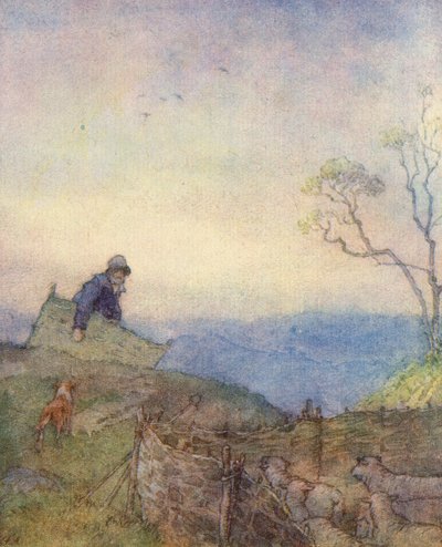 Matthew Arnold による The Scholar-Gipsy のイラスト (カラー リソ) 作： Frank Adams