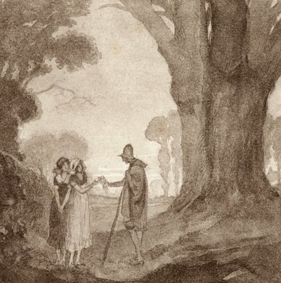 Matthew Arnold による The Scholar-Gipsy のイラスト (カラー リソ) 作： Frank Adams