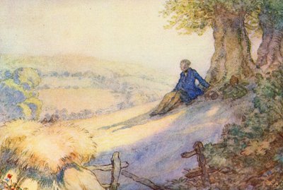 Matthew Arnold による The Scholar-Gipsy のイラスト (カラー リソ) 作： Frank Adams