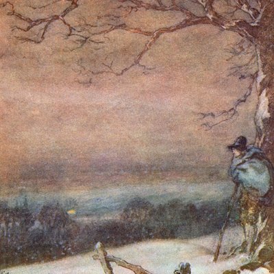 Matthew Arnold による The Scholar-Gipsy のイラスト (カラー リソ) 作： Frank Adams