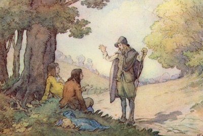 Matthew Arnold による The Scholar-Gipsy のイラスト (カラー リソ) 作： Frank Adams
