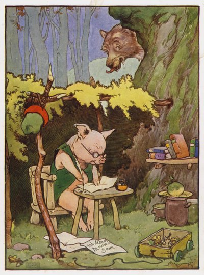 三匹の子ぶたのイラスト 作： Frank Adams