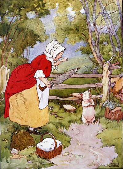 The Beautiful Book of Nursery Rhymes, Stories and Pictures」（Blackie & Son社）のイラスト（カラーリトグラフ）。 作： Frank Adams