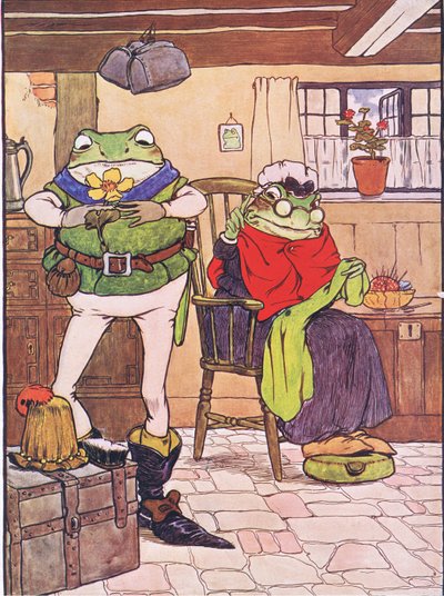1916年、チャールズH.ベネットによる「カエルはウーイングゴー」のイラスト 作： Frank Adams