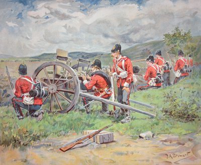 演習でマキシム機関銃を操作するイギリス軍 作： Frank Algenon Stewart