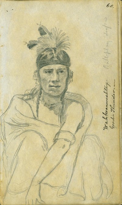 ボールプレーヤーの衣装を着たグッドサンダーの肖像画、1851年 作： Frank Blackwell Mayer