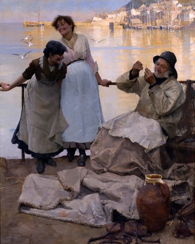 目と目なし、1887 作： Frank Bramley