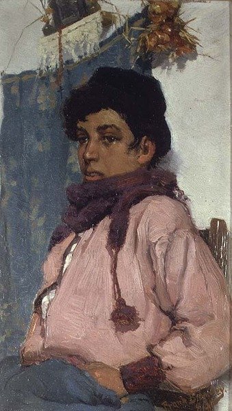 イタリアのフィッシャー・ボーイ 作： Frank Bramley