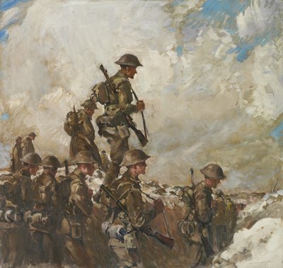 樹液を通ってポジエールまで、1918年頃（キャンバスに油彩） 作： Frank Crozier